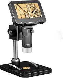 ETZIN 4.3" LCD Digital Microscope for Adults Kids, Coin Microscope 50X ...