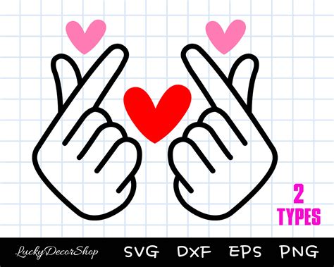 Korean Heart Finger Svg I Love You Svg Love Hand Gesture. - Etsy UK