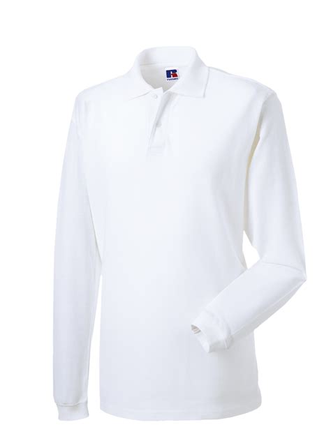 White Long Sleeve Polo Shirt - Superstitch 86
