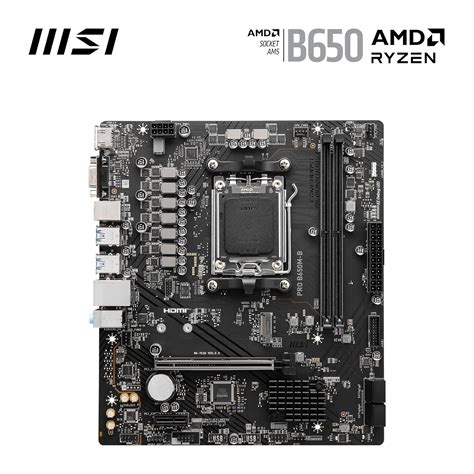 MSI PRO B650M-B Motherboard, Micro-ATX - Supports AMD Ryzen 7000 Serie