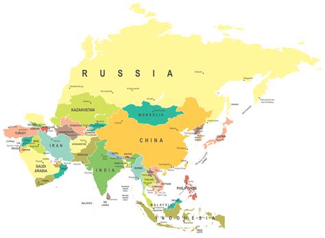 Map Of Asia Capitals 9,800+ Map Of Asia Countries And Capitals Stock