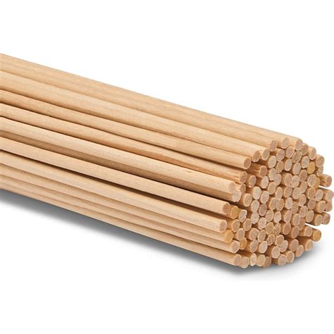 Woodpeckers Crafts Dowel Rods Wood Sticks- 1/8 X 24 In.- 100-Pieces in ...