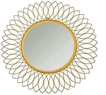 Buy Antique Collection Iron Glass Mdf Wall Mirror (24 x 24 inch, Golden ...