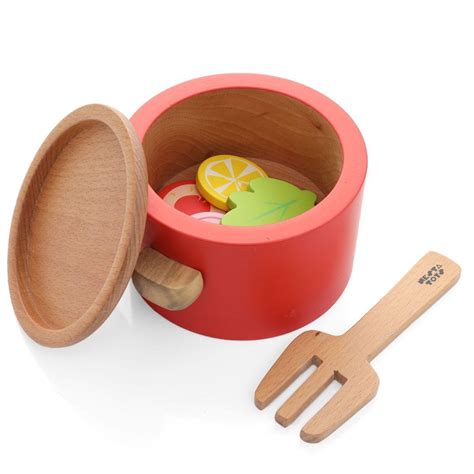 Buy Nesta Toys Wooden Pot and Pan Pretend Play Kitchen Set of 9 for ...