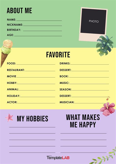 19 Printable All About Me Templates (FREE) ᐅ TemplateLab