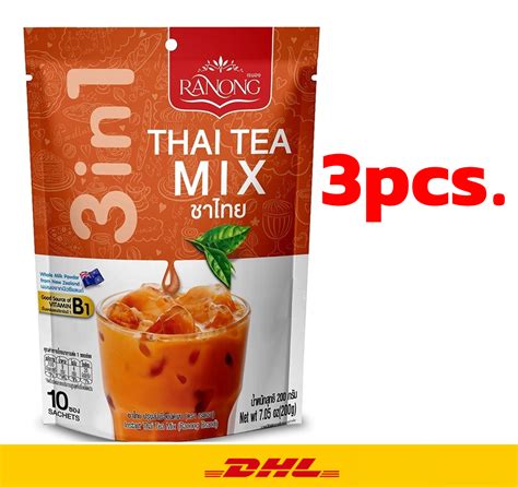 X3 Ranong Instant Thai Tea Mix Thai Iced Milk Tea good taste 30 Sachets ...