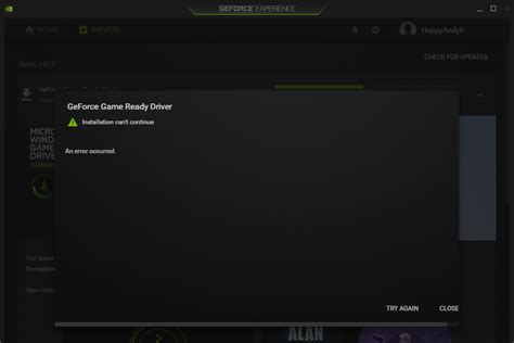 Fix: GeForce Game Ready Driver Installation Can't Continue