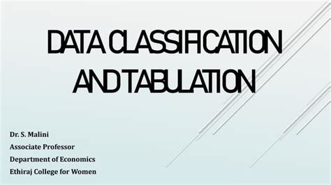 Classification and Tabulation of Data BBA 的图像结果