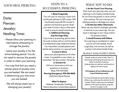 After Care | Pandora's Piercing