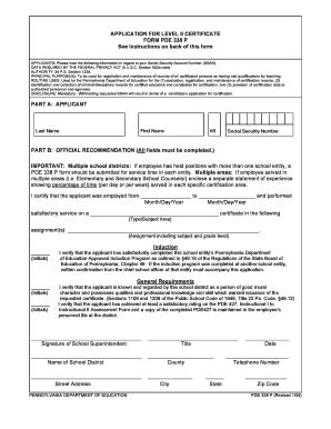 Fillable Online FORM PDE 338 P Jan 04doc Fax Email Print - pdfFiller
