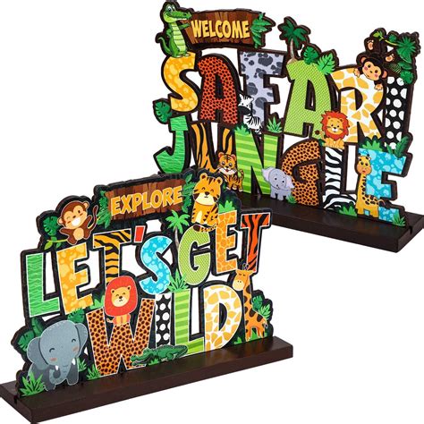 Blulu 2 Pieces Table Centerpiece for Safari Jungle India | Ubuy