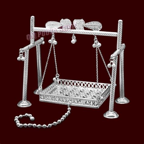Handmade Bal Gopala Jhula for Little Krishna in Silver