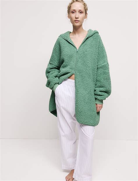 Buy Teddy Fleece Hooded Lounge Cardigan at Marks & Spencer