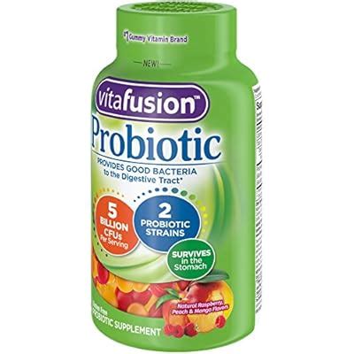 Buy Vitafusion Probiotic Gummy Supplements, Raspberry, Peach and Mango ...