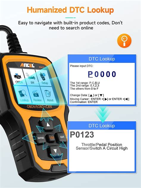 ANCEL AD410 Enhanced OBD II Vehicle Code Reader Automotive OBD2 Scanne ...