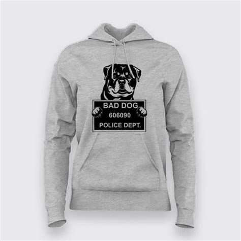 Bad Criminal Rottweiler Dog Police Station Mugshot Hoodies For Women ...