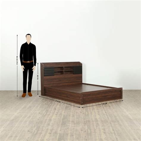 Buy Lewis Magnus Queen Bed with Box Storage - Brown from Home Centre at ...
