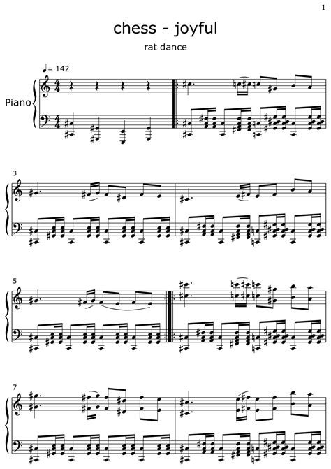 chess - joyful - Sheet music for Piano
