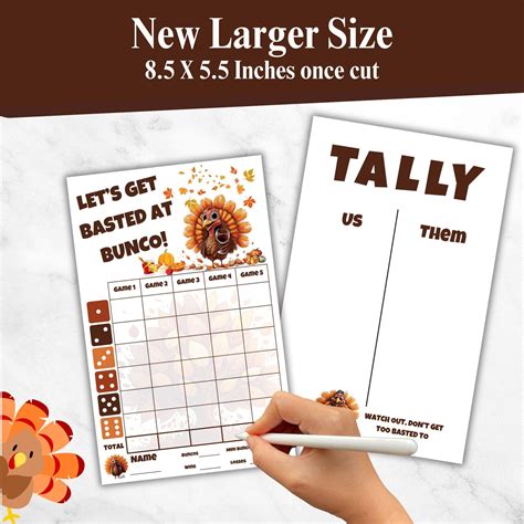Thanksgiving Bunco Score Sheets | Funny Turkey Bunco | Printable Bunco ...