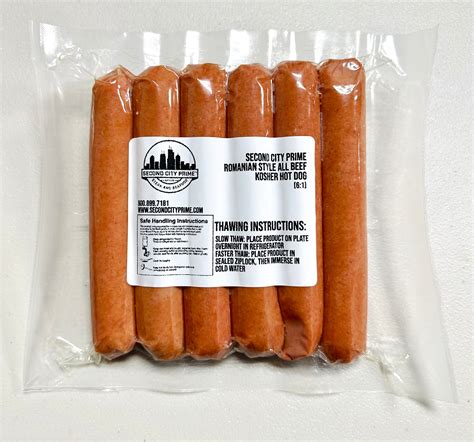 Romanian Style All Beef Kosher Hot Dogs - 6 Pack – Second City Prime ...