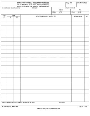 Da Form 1594 Nov 1962 Fillable 2020-2026 - Fill and Sign Printable ...