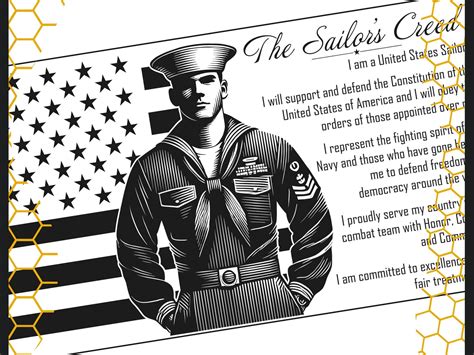 The Sailor's Creed Detailed Sailor Centered American Flag SVG | Sailors ...