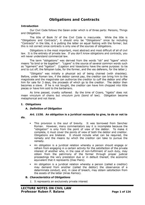 Notes on law on Obligation and contracts - Obligations and Contracts ...