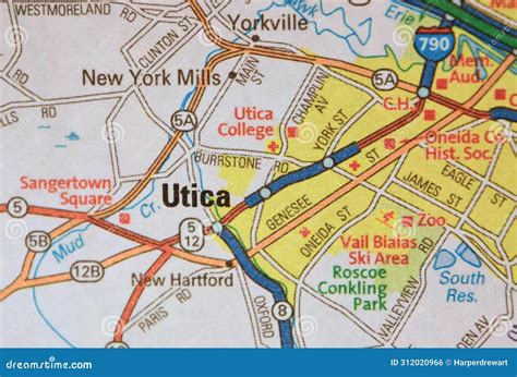 Map Image of Utica, New York Stock Photo - Image of utica, square ...