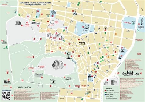 Athens Plaka Map - Athens map attractions experiences
