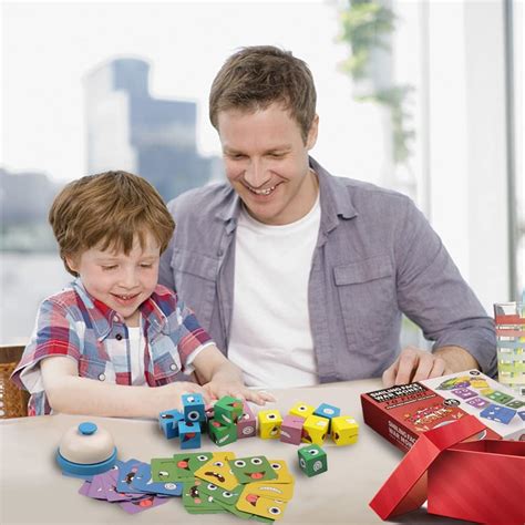 Buy Wooden Expression Puzzle Building Cubes Game Face Changeing Magic ...