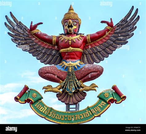 The Garuda is a half man half bird symbol in Buddhism and Hinduism. The ...