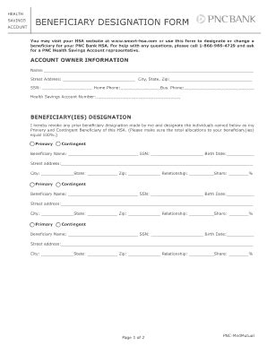 Pnc Beneficiary Designation Form - Fill and Sign Printable Template Online