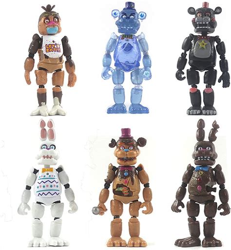 Zhongkaihua 6 Pack Fnaf Figure Pvc Movable Joints Home Collectible ...