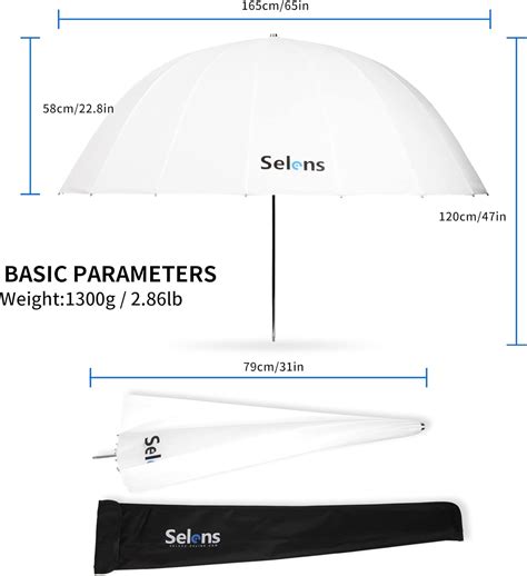 Buy Selens 65 Inch Photography Studio Translucent Parabolic Lighting ...