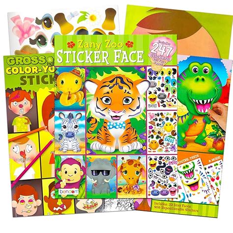 Buy Make a Face Sticker Books Set for Kids Toddlers - 3 Deluxe Face ...