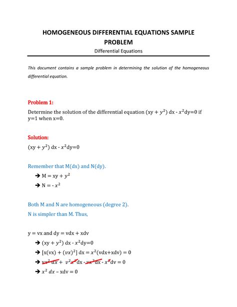 Image result for Example of Homogeneous Equation