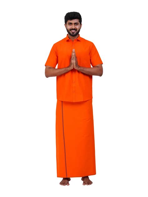 Aiyappa Collections Readymade Half Sleeve Orange Colour Shirt(Normal ...
