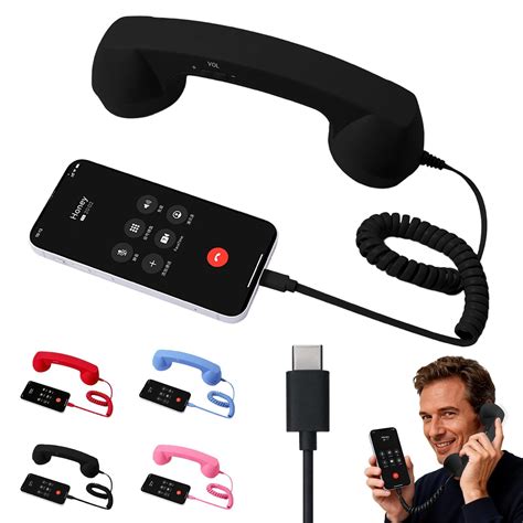 HASTHIP® Retro Phone Handset for & Android, Type-C Wired Receiver with ...