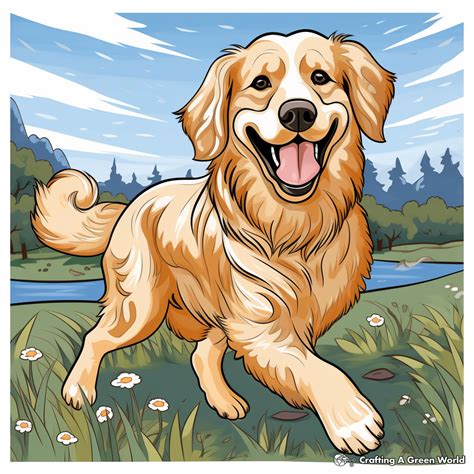 Golden Retriever Coloring Pages - Free & Printable!