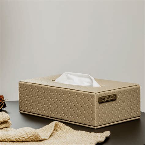 Entwine Beige Tissue Box