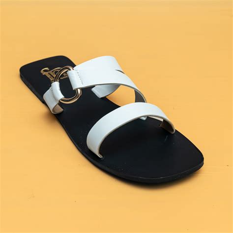 Twin Buckle Strap Flats - White