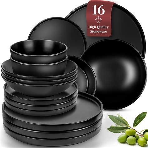 Matte Black Dinnerware Set - Ultra Chic Black Stoneware Dinnerware Sets ...
