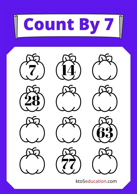 Printable count by 7 practice chart – Artofit