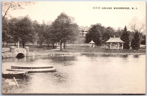 Scene Around Woodbridge New Jersey NJ Boat Lake Attraction RPPC Photo Postcard | United States ...