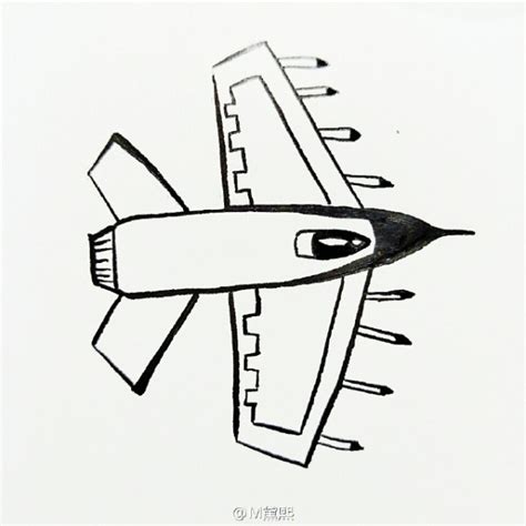 战斗机简笔画教程图片 战斗机飞机的简笔画画法 简单战斗机怎么画[ 图片/9P ] - 才艺君