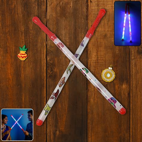 2 Piece LED Dandiya Sticks Set â€“ Color Changing Light-Up ...
