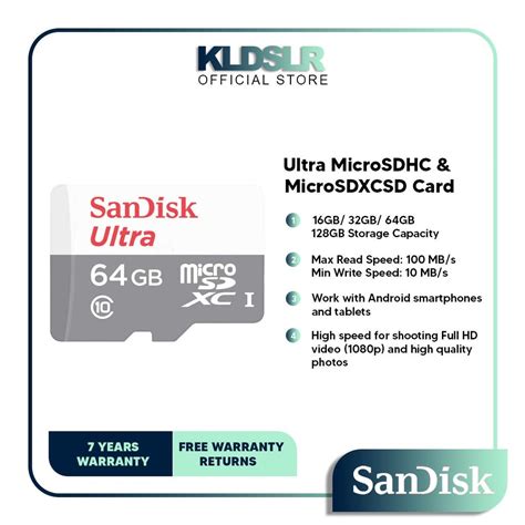 SanDisk Ultra 64GB Micro SD Memory Card 80MBs Class 10 UHS-I 533x ...