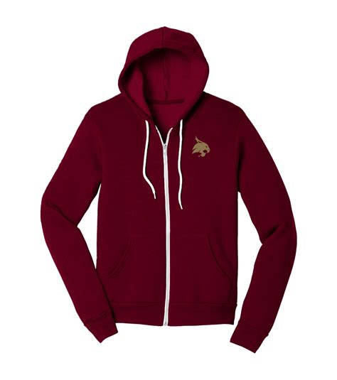 Texas State Maroon Full Zip Embroidered Sweatshirt – Nudge Printing