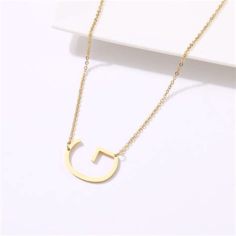 Premium Quality Gold Plated Big Alphabet Pendant Necklace – Myjewel India