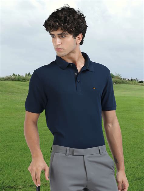 Buy Navy Blue Premium Polo T Shirt for Men Online in India | Stellers